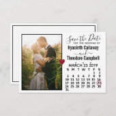 Save The Date Mariage Enregistrer la date Mars 2019 Calendrier P (Devant / Derrière)