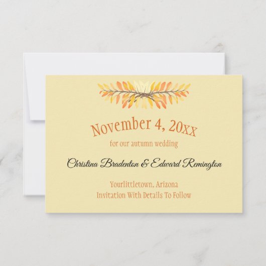 Save The Date Mariage Enregistrer La Date Minimale Photo Rustiqu (Dos)