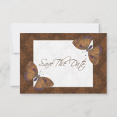 Save The Date Mariage Enregistrer la date Papillon Brocade brun (Devant)
