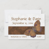 Save The Date Mariage Enregistrer la date Papillon Brocade brun (Dos)