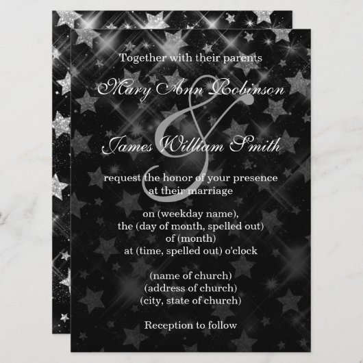 Save The Date Mariage Enregistrer La Date Parties scintillant Ar (Devant / Derrière)