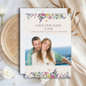 Save The Date Mariage Enregistrer la date Photo Aquarelle Fleurs