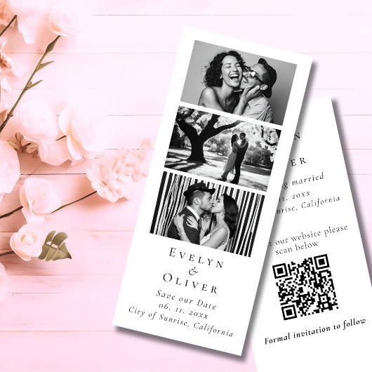 Save The Date Mariage Enregistrer la date Photo Booth QR code un