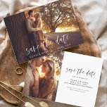 Save The Date Mariage Enregistrer la Date Photo Romantique minim<br><div class="desc">Mariage Sauvegardez les Cartes de Date qui ont une photo sur le devant et le dos. Les cartes Save the Date Fall,  Automne,  Hiver,  Printemps ou Été contiennent une typographie manuscrite moderne lettrée cursive qui sont élégantes,  simples et modernes à utiliser après que vous minimaliste simple célébration de mariage.</div>