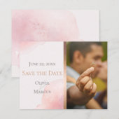 Save The Date MARIAGE | Enregistrer la date PHOTO rose pâle (Devant / Derrière)