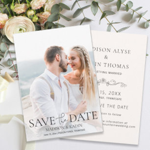 Save The Date Mariage Enregistrer la date Photo Script élégant