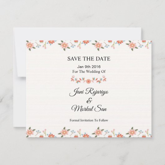 Save The Date Mariage Enregistrer la date PostCard (Devant)