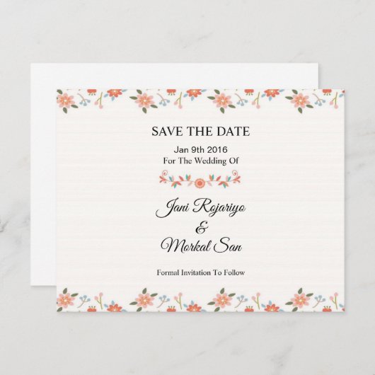 Save The Date Mariage Enregistrer la date PostCard (Devant / Derrière)