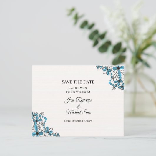 Save The Date Mariage Enregistrer la date PostCard (Debout devant)