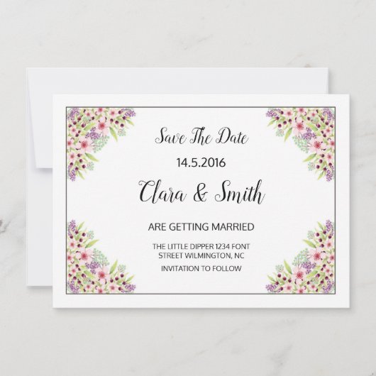 Save The Date Mariage Enregistrer la date PostCard (Devant)