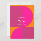 Save The Date Mariage Enregistrer la date Rétro Abstrait rose or (Dos)