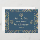 Save The Date Mariage Enregistrer la date - style Art Déco Gatsb (Devant / Derrière)