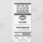 Save The Date Mariage Enregistrer le billet de football date (Devant)