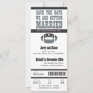 Save The Date Mariage Enregistrer le billet de football date