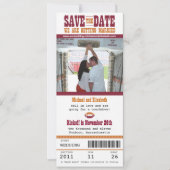 Save The Date Mariage Enregistrer le billet de football date (Devant)