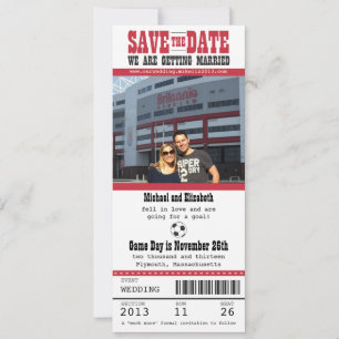 Save The Date Mariage Enregistrer le ticket de football de date