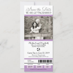 Save The Date Mariage Enregistrer le ticket de football de date
