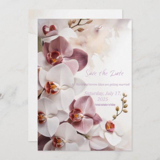 Save The Date Mariage Enregistrer les dates (Devant / Derrière)