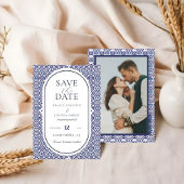 Save The Date Mariage espagnol Blue Mexican Talavera