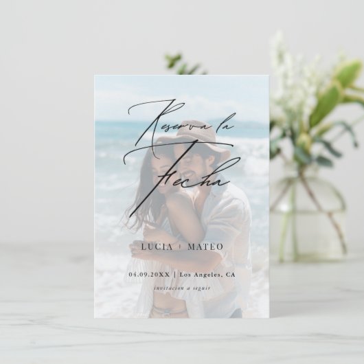 Save The Date Mariage espagnol | Réserva La Fecha Photo Overlay (Debout devant)