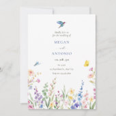 Save The Date Mariage esthétique des fleurs sauvages (Devant)