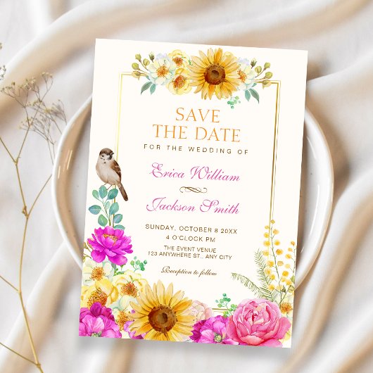 Save The Date Mariage esthétique floral