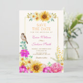 Save The Date Mariage esthétique floral (Debout devant)
