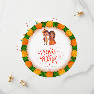 Save The Date Mariage ethnique indien enregistrer la date