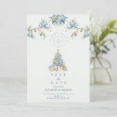 Save The Date Mariage étoile bleue gelée (Debout devant)