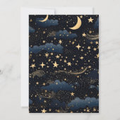 Save The Date Mariage Étoiles Lune Bleu Minuit Céleste (Dos)