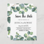 Save The Date Mariage Eucalyptus Foliage Enregistrer la date (Devant / Derrière)