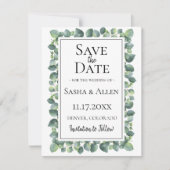 Save The Date Mariage Eucalyptus Foliage Enregistrer la date (Devant)