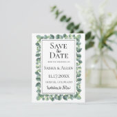 Save The Date Mariage Eucalyptus Foliage Enregistrer la date (Debout devant)