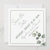 Save The Date Mariage Eucalyptus Moderne Enregistrer La Date (Devant)