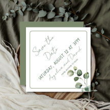 Mariage Eucalyptus Moderne Enregistrer La Date