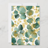 Save The Date Mariage Eucalyptus Parties scintillant or vert (Dos)