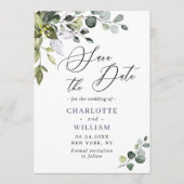 Save The Date Mariage Eucalyptus simple Élégant Élégant Enregist (Devant)