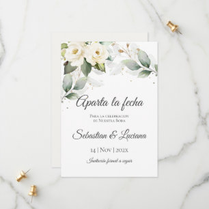 Save The Date Mariage Eucalyptus vert Enregistrer la date
