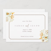Save The Date Mariage extérieur Fleur sauvage simple (Devant / Derrière)
