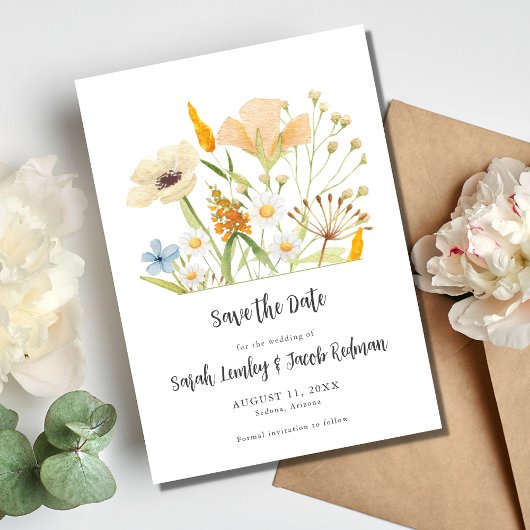 Save The Date Mariage extérieur Fleur sauvage Spring