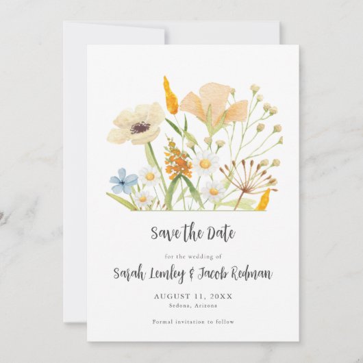 Save The Date Mariage extérieur Fleur sauvage Spring (Devant)