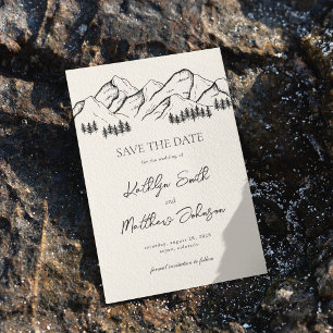 Save The Date Mariage extérieur minimaliste de pin de montagne