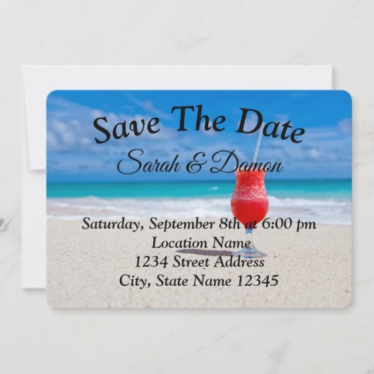 Save The Date Mariage Extraordinaire De Plage, Coquillages Écono (Devant)