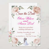 Save The Date Mariage (faire-part Enregistrer la date) (Devant / Derrière)