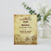 Save The Date Mariage Faux Antique Or Victorien Steampunk (Debout devant)