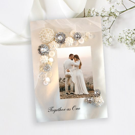 Save The Date Mariage Faux White Pearl and Diamond Buttons
