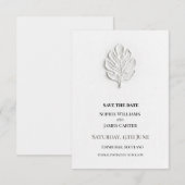 Save The Date Mariage Feuille d'Argent (Devant / Derrière)