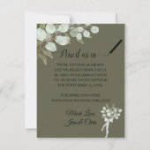 Save The Date Mariage Feuille de d'Eucalyptus Russe (Dos)