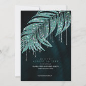 Save The Date Mariage feuille de joaillerie ID Turquoise830 (Dos)