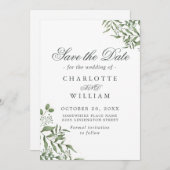 Save The Date Mariage Feuille de l'Eucalyptus succulent du budge (Devant / Derrière)